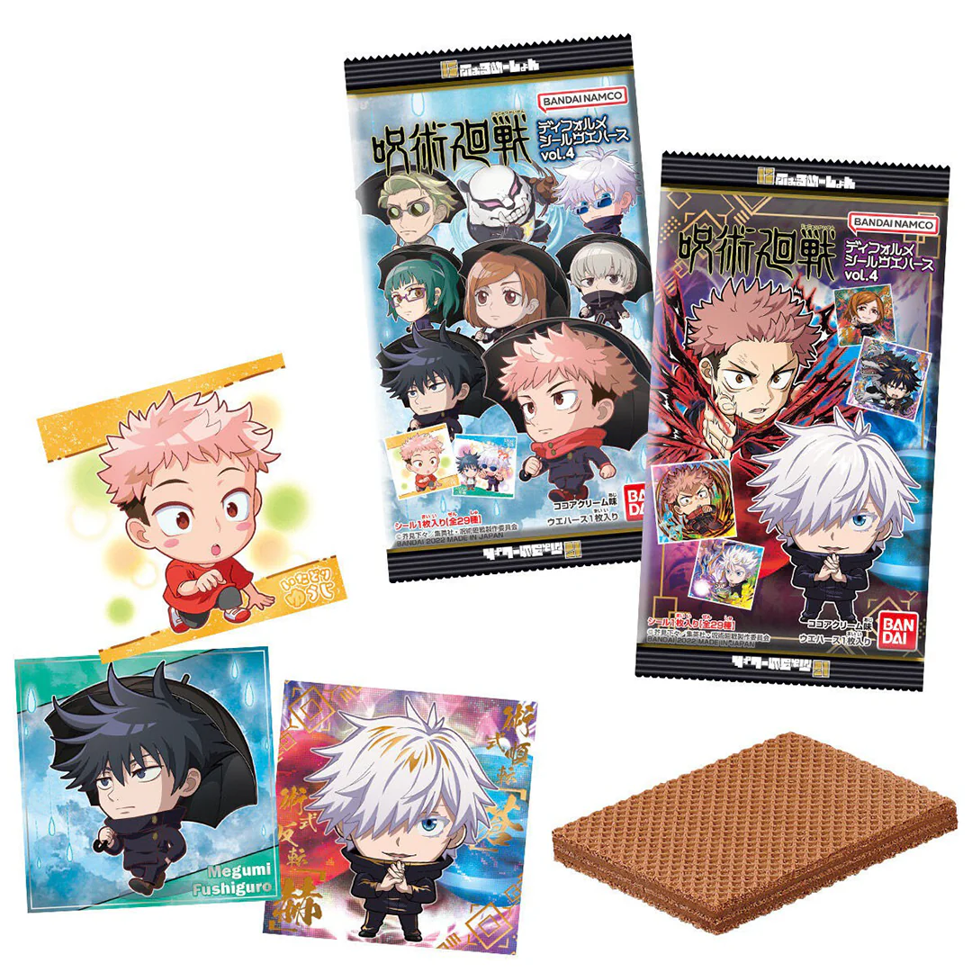 Jujutsu Kaisen - Gaufrette Jujutsu Kaisen + Sticker à collectionner - Magical Round Deformed Seal Wafer Vol.4